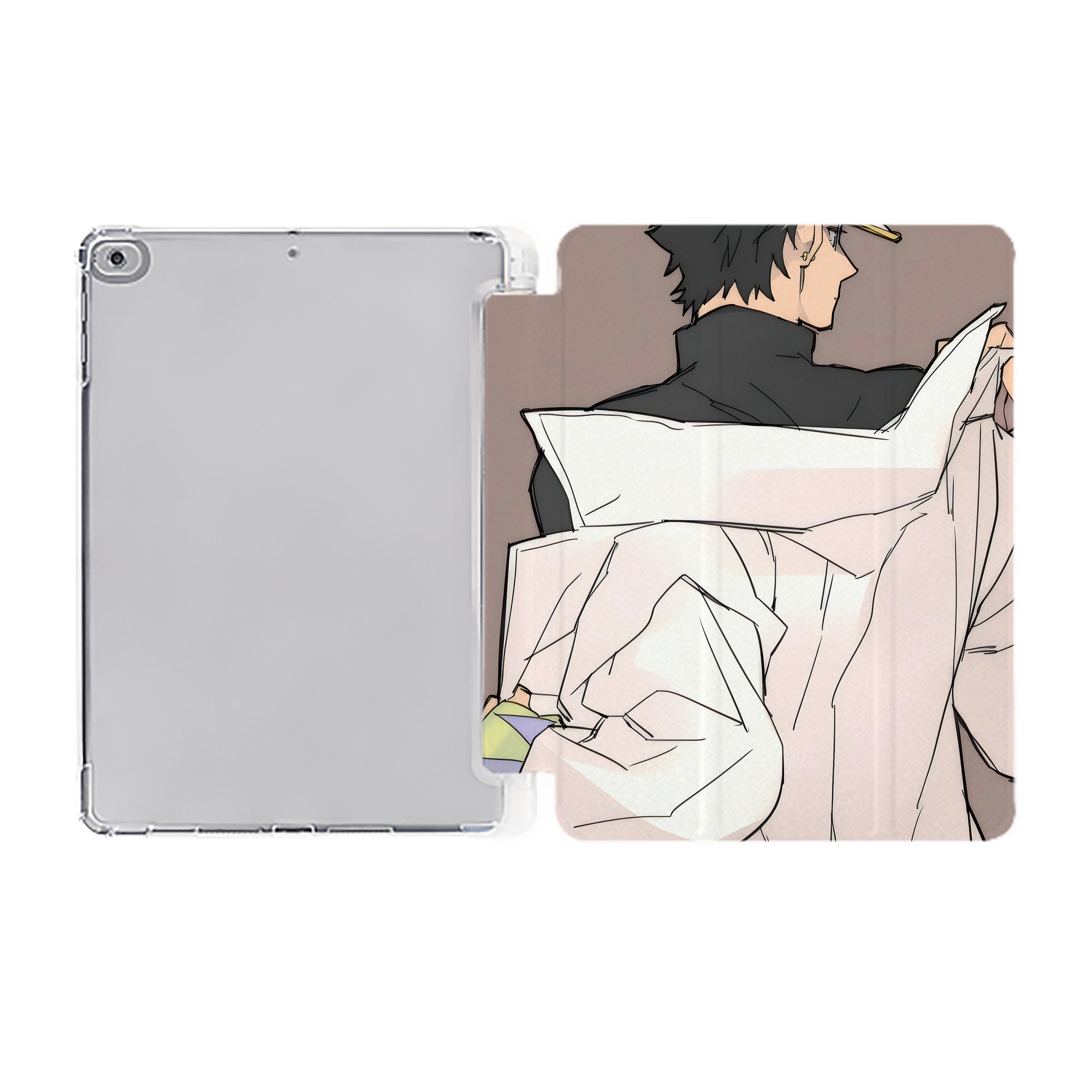 （画像用） ジョジョの奇妙な冒険 JoJo's Bizarre Adventure IPad ケース ペン収納付き 三つ折りスタンド PUレザー×シリコン 対応機種9.5/10.5/10.9インチ